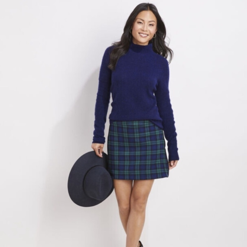 Vineyard Vines Blue and Green Plaid Mini Skirt
